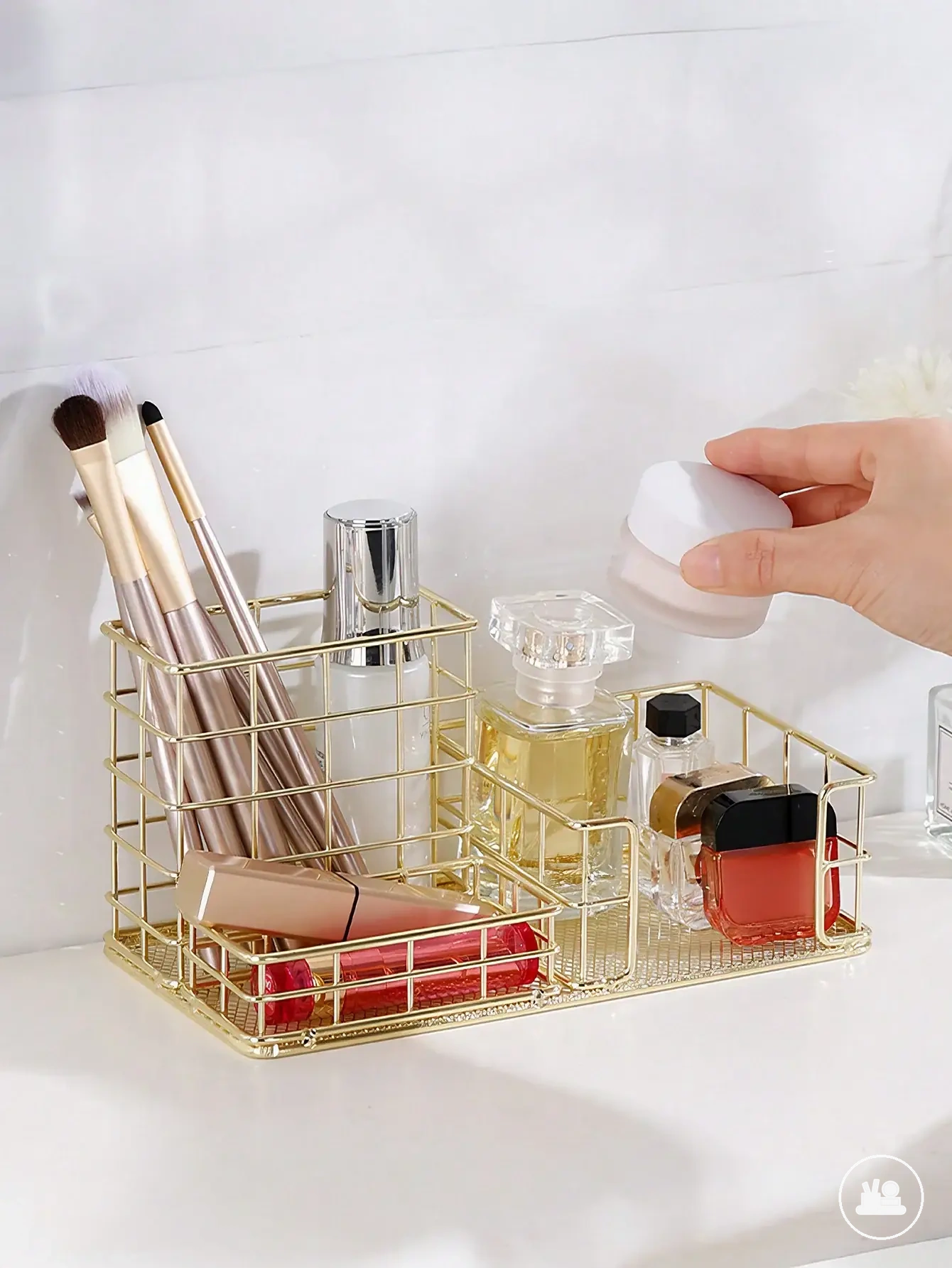 Small metal desk organizer for stationery and office essentials
