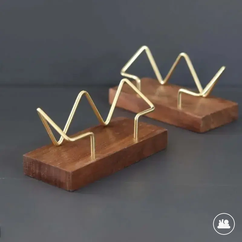 Wooden business card box for office desk card storage
